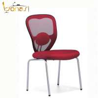 Red mesh office chair and no armrest office visit lounge chairs office client chairs