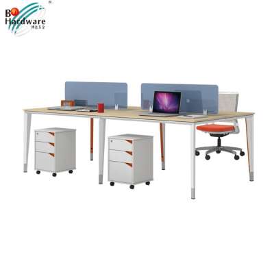 4 person aluminum frame panel top modular office partition workstationt